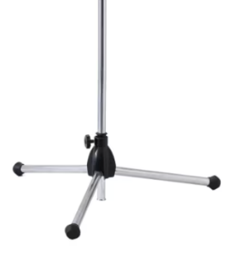 Stativ pentru microfon profesional din metal, trepied cu inaltime reglabila, inaltime maxima 200 cm, argiuntiu/negru